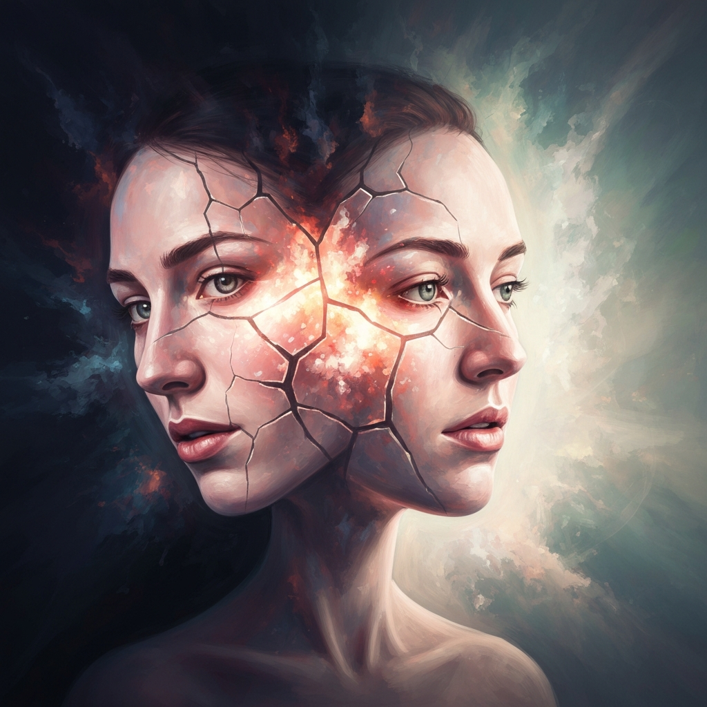 Abstract art of PTSD in women