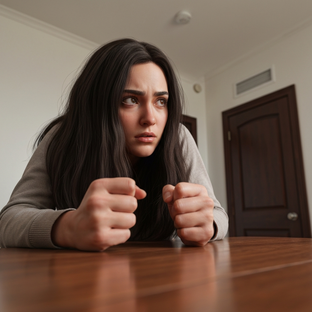 anxious person at home